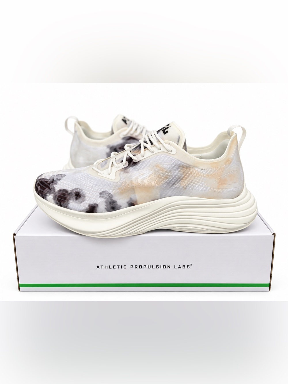 APL Streamline Men’s Size 12 Ivory Chocolate Tie Dye Running Sneakers Shoes w/ B